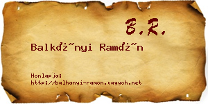 Balkányi Ramón névjegykártya